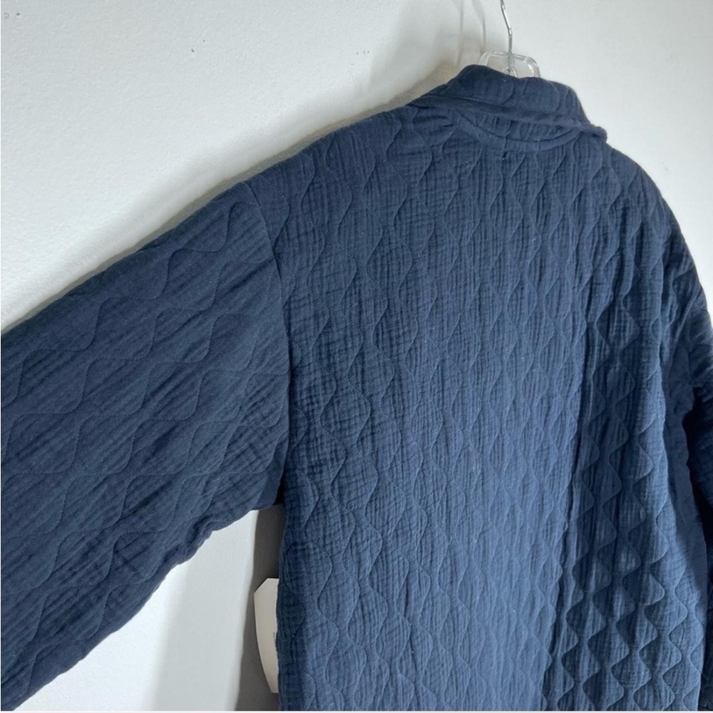 DONNI Quilted Long midi jacket in Navy Blue NEW - Picture 7 of 8